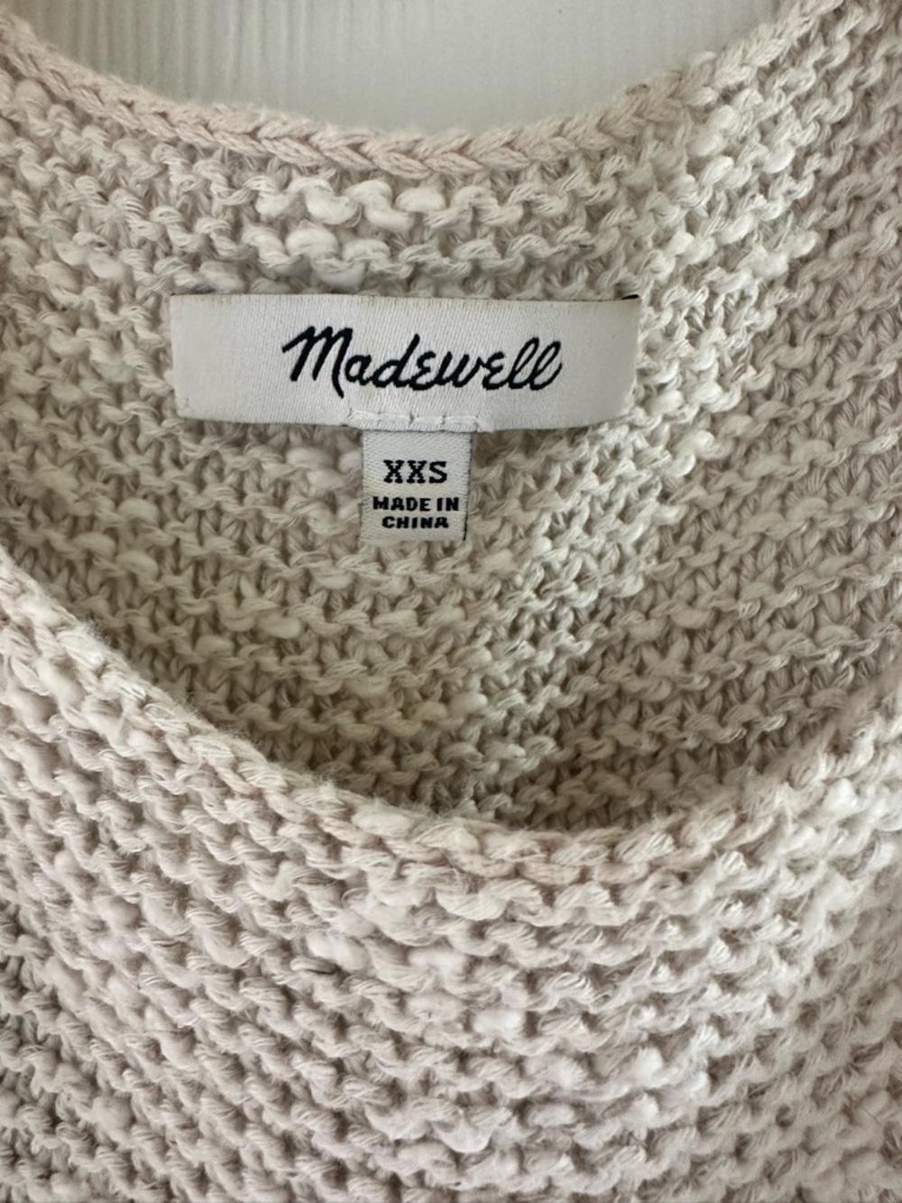 Madewell Cream Knit Sleeveless Sweater Tank - Picture 2 of 3
